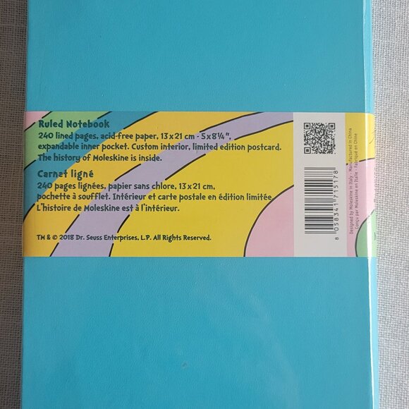 Moleskine Limited Edition Dr. Seuss BLUE 2018 ruled notebook - Picture 2 of 2